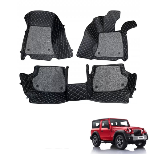 Mahindra New Thar Onward Premium Diamond Pattern D Car Floor Mats