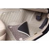 Honda Brio Premium Diamond Pattern 7D Car Floor Mats (Set of 3, Black & Beige)