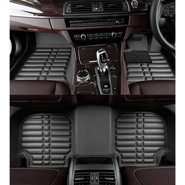 Honda New Amaze 2018 Premium 5D Car Floor Mats (Set of 3, Black)