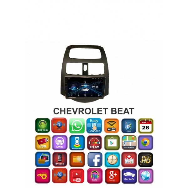 Chevrolet Beat 9 Inches HD Touch Screen Smart Android Stereo (2GB, 16GB) with Stereo Frame By Carhatke