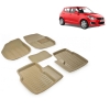 Premuim Quality 3D Car Floor Mats For Maruti Suzuki Swift (Beige & Black)