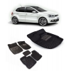 Premuim Quality 3D Car Floor Mats For Volkswagen Polo (Beige and Black)