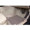 Audi Q7 Premium Diamond Pattern 7D Car Floor Mats (Set of 3, Black & Beige)