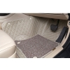 BMW X1 Premium Diamond Pattern 7D Car Floor Mats (Set of 3, Black & Beige)