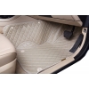 Ford New Endeavour Premium Diamond Pattern 7D Car Floor Mats (Set of 4, Black and Beige)