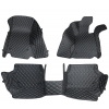 Audi Q7 Premium Diamond Pattern 7D Car Floor Mats (Set of 3, Black & Beige)