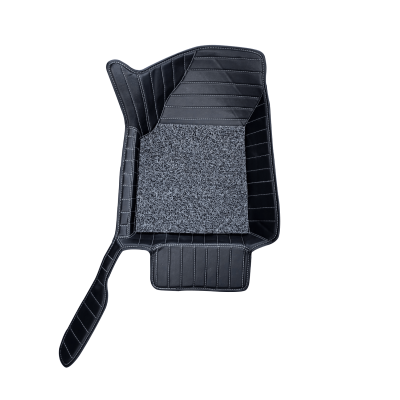 Carhatke Tata Safari 7 Seater 2021-23 7D Leatherette Car Floor Mats - Black 