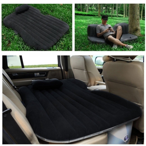 Universal Inflatable Car Travel Bed Mattress for Auto Back Seat Support Outdoor Camping Tent Mat Cushion Sleeping Pad with Air Pump and Two Pillows 