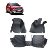 MG Hector Premium Diamond Pattern 7D Car Floor Mats (Set of 3, Black & Beige)
