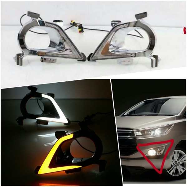 Toyota New Innova Crysta LED Front DRL Day Time Running Lights (Set of 2Pcs.)