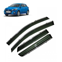 Hyundai i20 Elite Facelift 2018-2020 Car Window Door Visor with Chrome Line (Set Of 4 Pcs.)