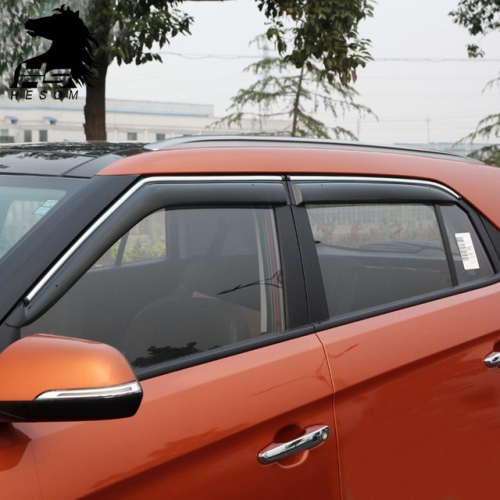 Hyundai Verna 2017-2020 Car Window Door Visor with Chrome Line (Set Of 4 Pcs.) Hyundai Verna 2017-2020 Car Window Door Visor with Chrome Line (Set Of 4 Pcs.)