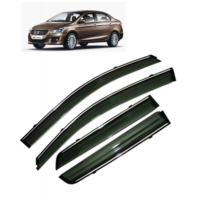 Maruti Ciaz Car Window Door Visor with Chrome Line (Set Of 4Pcs.)