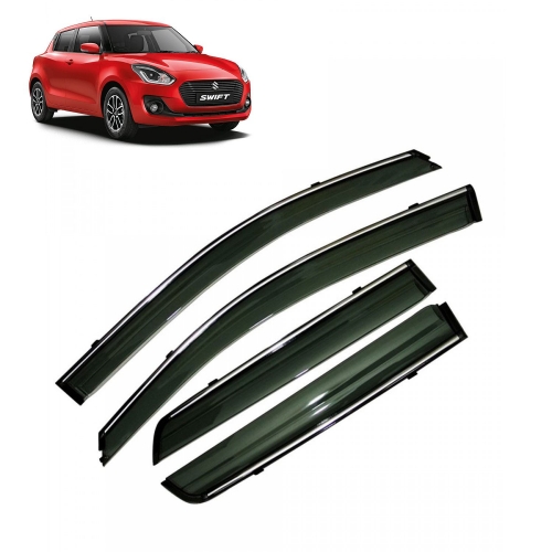 Maruti New Swift 2018 Car Window Door Visor with Chrome Line (Set Of 4Pcs.) Maruti New Swift 2018 Car Window Door Visor with Chrome Line (Set Of 4Pcs.)