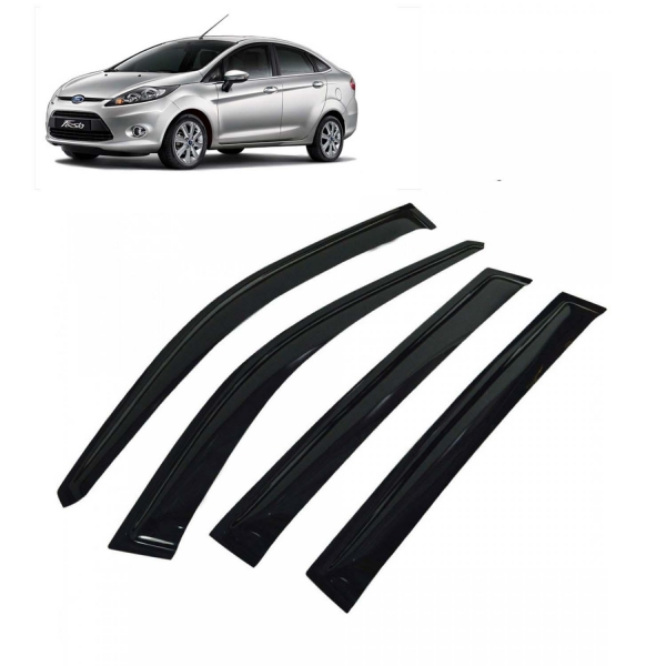 Car Window Door Visor For Ford Fiesta New Set Of 4 (Black)