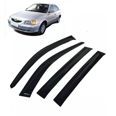 Car Window Door Visor For Hyundai Accent Set Of 4 (Black) Car Window Door Visor For Hyundai Accent Set Of 4 (Black)