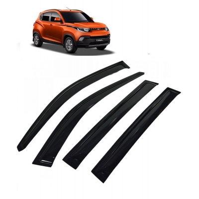 Car Window Door Visor For Mahindra KUV 100 Set Of 4 (Black)