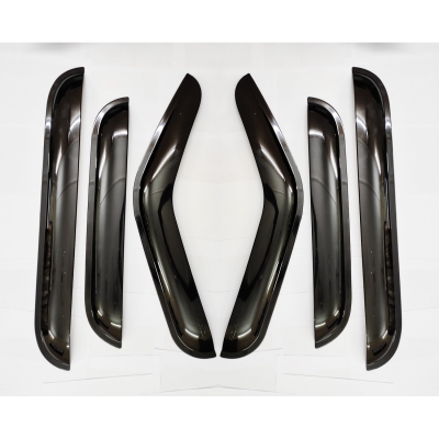 Car Window Door Visor For Maruti Suzuki Eeco Set Of 6 (Black)