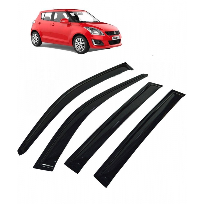 Car Window Door Visor For Maruti Suzuki Swift New Set Of 4 (Black) Car Window Door Visor For Maruti Suzuki Swift New Set Of 4 (Black)