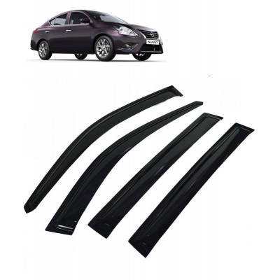 Car Window Door Visor For Nissan Sunny Set Of 4 (Black)