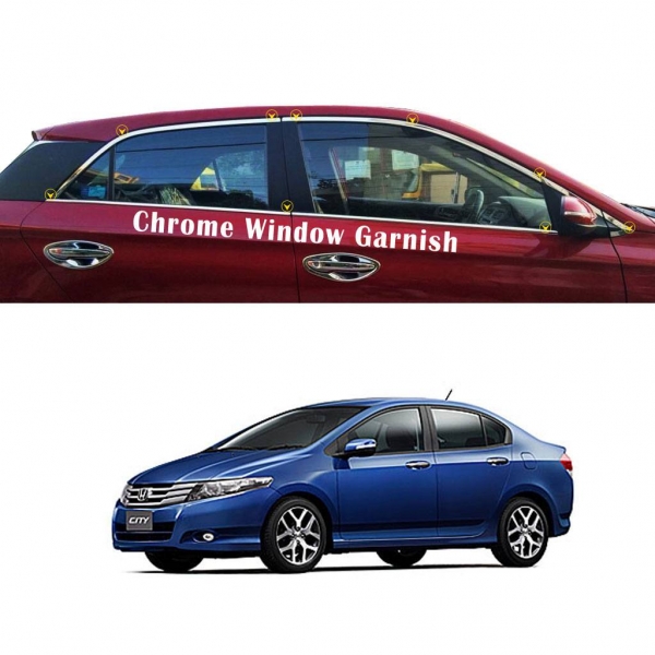 Honda City I vtech 2009 Full Window Chrome Garnish Trims