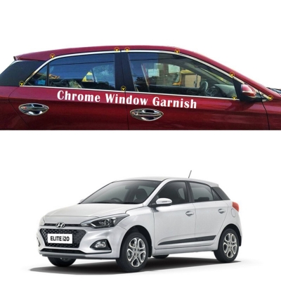 Hyundai i20 Elite Facelift 2018-2020 Car Full Window Chrome Garnish Trims Hyundai i20 Elite Facelift 2018-2020 Car Full Window Chrome Garnish Trims