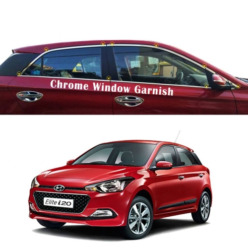 Hyundai I20 Elite 2014-2018 Car Full Window Chrome Garnish Trims