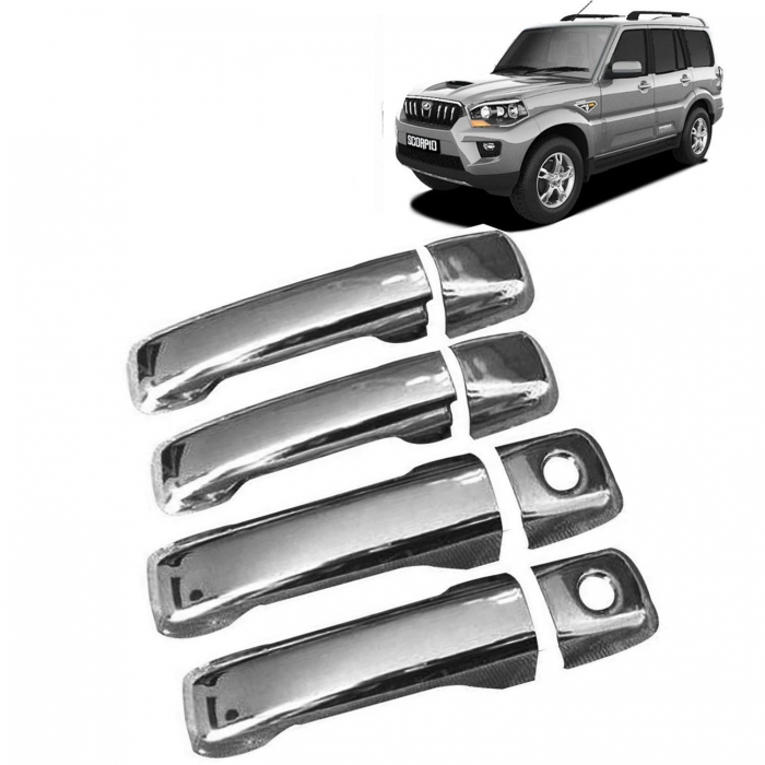 Mahindra New Scorpio Chrome Handle Covers All Models - Set of 4 Mahindra New Scorpio Chrome Handle Covers All Models - Set of 4