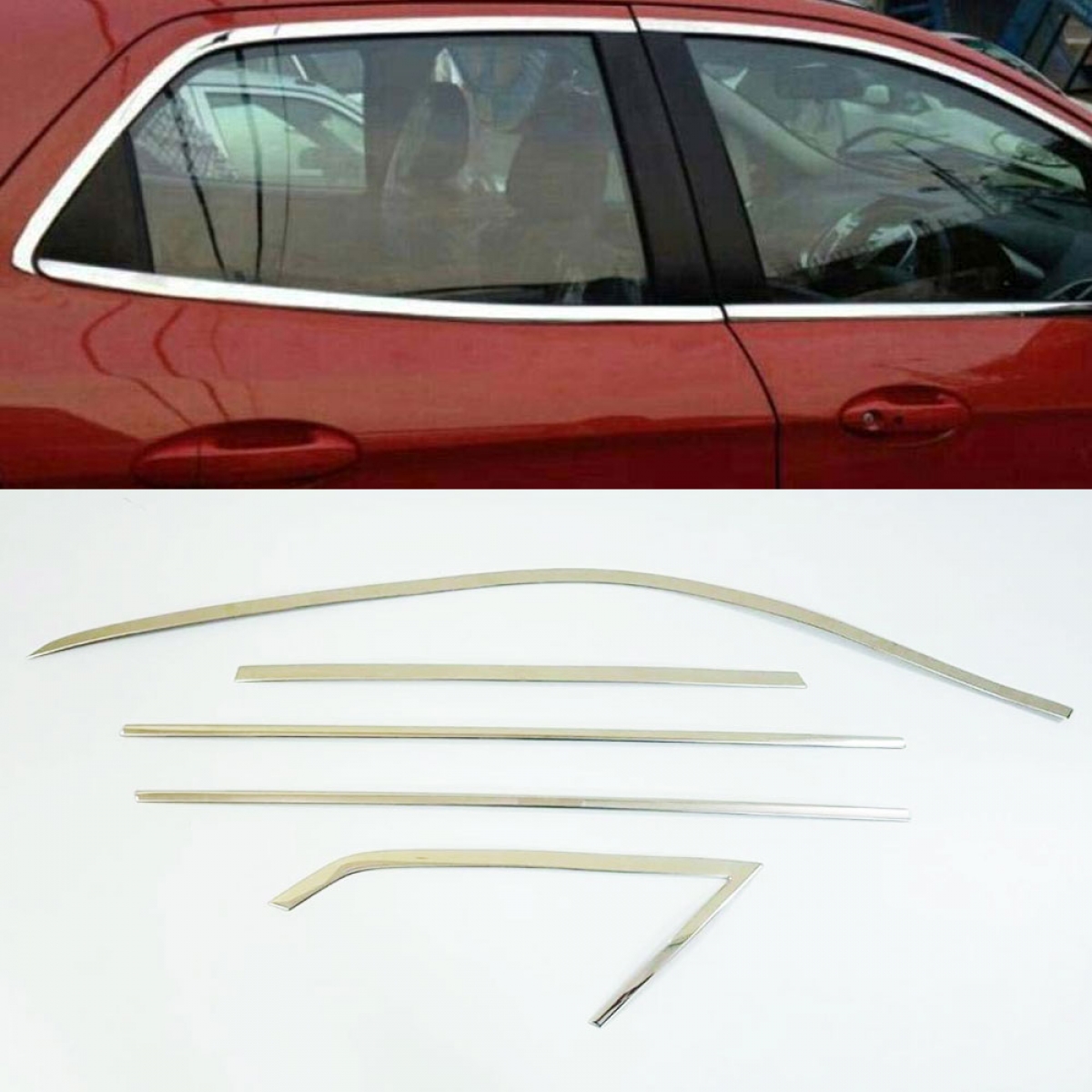Maruti Suzuki Vitara Brezza Full Window Chrome Garnish Trims (Set Of
