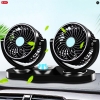 12V All Round Adjustable 360 Degree Rotatable Low Noise Dual Head Car Dashboard Air Cooler Fan By Carhatke