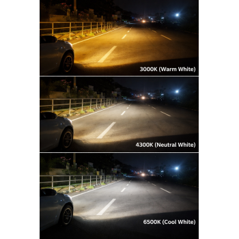 Carhatke 160W Tri Color LED Headlight Bulb H4/H19 for Car & Bike - Remote Control + Flasher