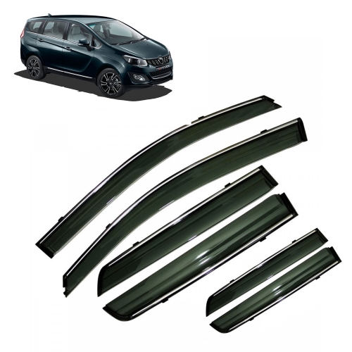 Mahindra Marazzo Car Window Door Visor with Chrome Line (Set Of 6Pcs.) Mahindra Marazzo Car Window Door Visor with Chrome Line (Set Of 6Pcs.)