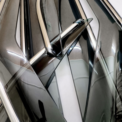 Kia Seltos Car Window Door Visor with Chrome Line (Set Of 6 Pcs.)