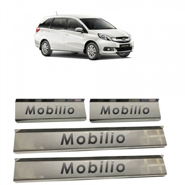 Honda Mobilio Stainless Steel Door Scuff Foot Sill Plate Guards (Set of 4 Pcs.)