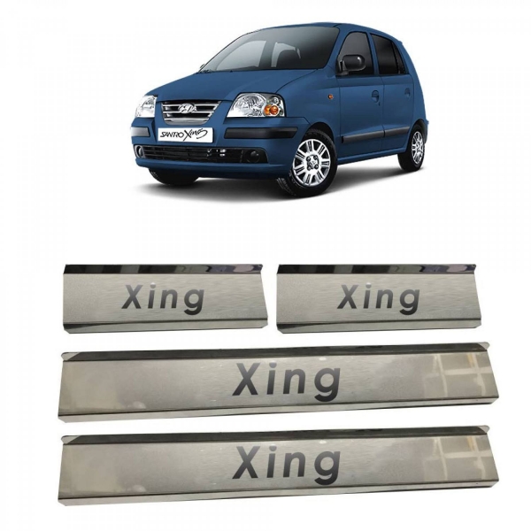 Hyundai Santro Xing Stainless Steel Door Scuff Foot Sill Plate Guards (Set of 4 Pcs.)