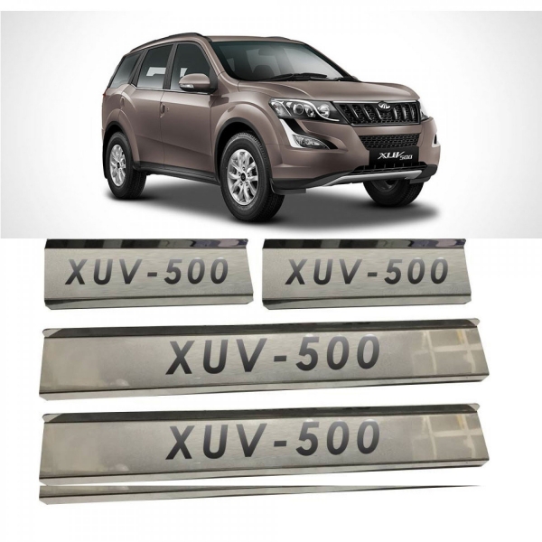 Mahindra Xuv500 2011-2018 Stainless Steel Door Scuff Foot Sill Plate Guards (Set of 4 Pcs.)