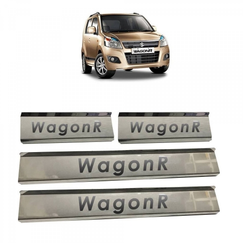 Maruti New WagonR Stainless Steel Door Scuff Foot Sill Plate Guards (Set of 4 Pcs.)