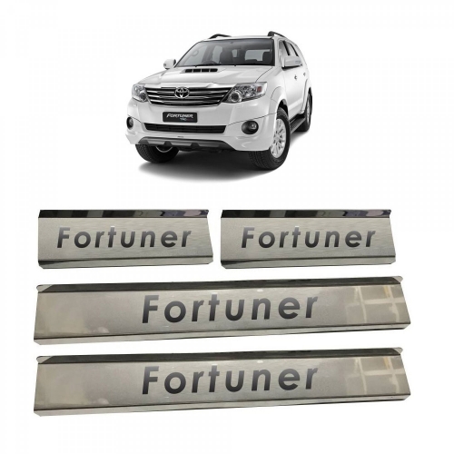 Toyota Old Fortuner Stainless Steel Door Scuff Foot Sill Plate Guards (Set of 4 Pcs.)