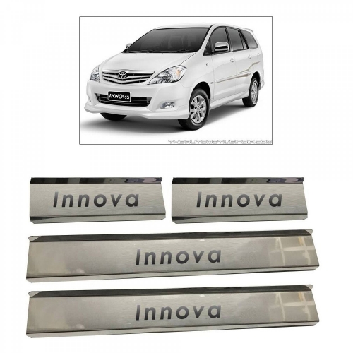 Toyota Innova Stainless Steel Door Scuff Foot Sill Plate Guards (Set of 4 Pcs.)