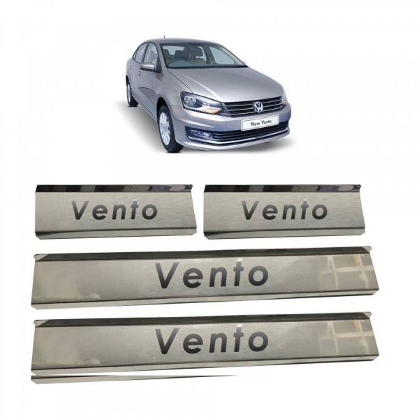 Volkswagen Vento Stainless Steel Door Scuff Foot Sill Plate Guards (Set of 4 Pcs.)