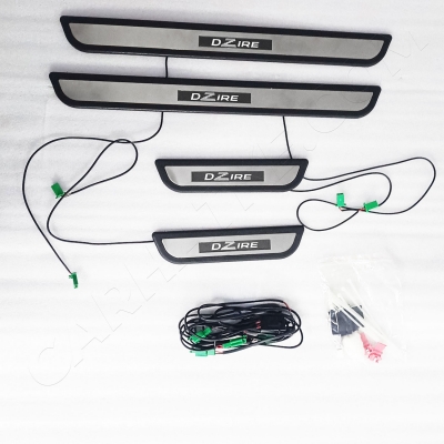 GFX Maruti Suzuki Dzire 2017 Onward Opening Door OEM Led Scuff Sill Plates - 4 Pieces GFX Maruti Suzuki Dzire 2017 Onward Opening Door OEM Led Scuff Sill Plates - 4 Pieces