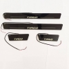 Tata Tiago Door Foot LED Mirror Finish Black Glossy Scuff Sill Plate Guards - 4 Pieces