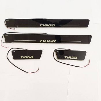 Tata Tiago Car Door LED Footstep Light Scuff Sill Plate Guards in Matrix Moving  Light Effect - 4 Pieces