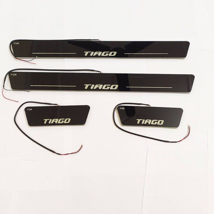 Car Door LED Light Scuff Sill Plate Guards for Tata Tiago Matrix Moving Light (Set of 4 Pcs.) Car Door LED Light Scuff Sill Plate Guards for Tata Tiago Matrix Moving Light (Set of 4 Pcs.)