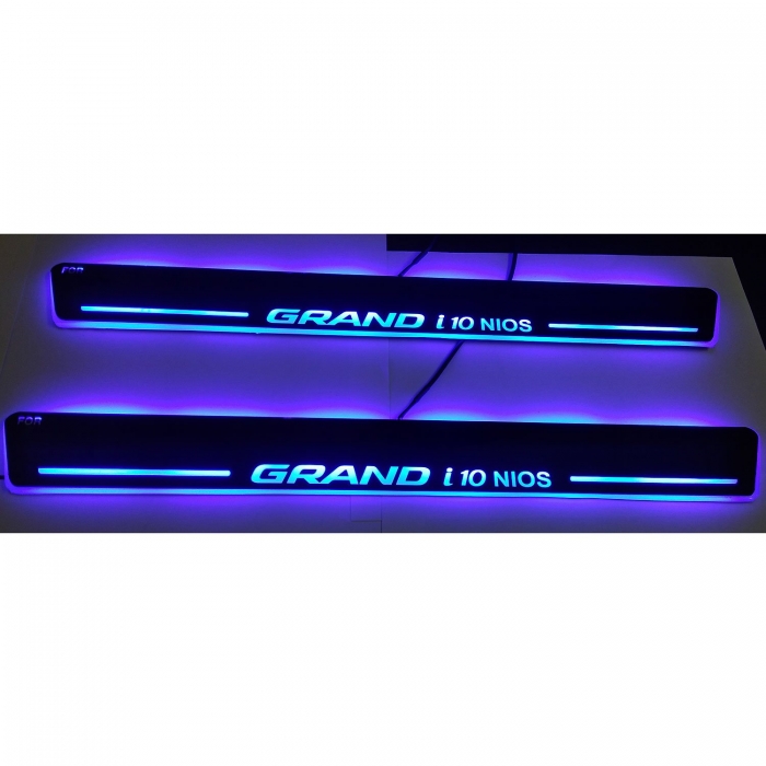 LED Matrix Moving Light Scuff Sill Plate Guards for Hyundai Grand i10 Nios (Set of 4Pcs.)
