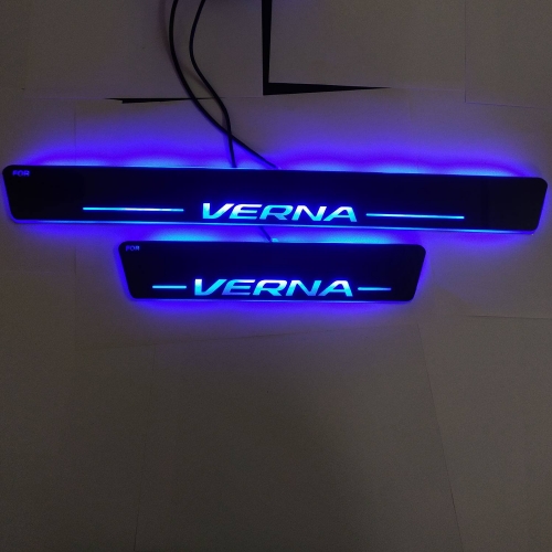Matrix Moving LED Light Scuff Sill Plate Guards for Hyundai Verna 2017-2020 (Set of 4Pcs.)