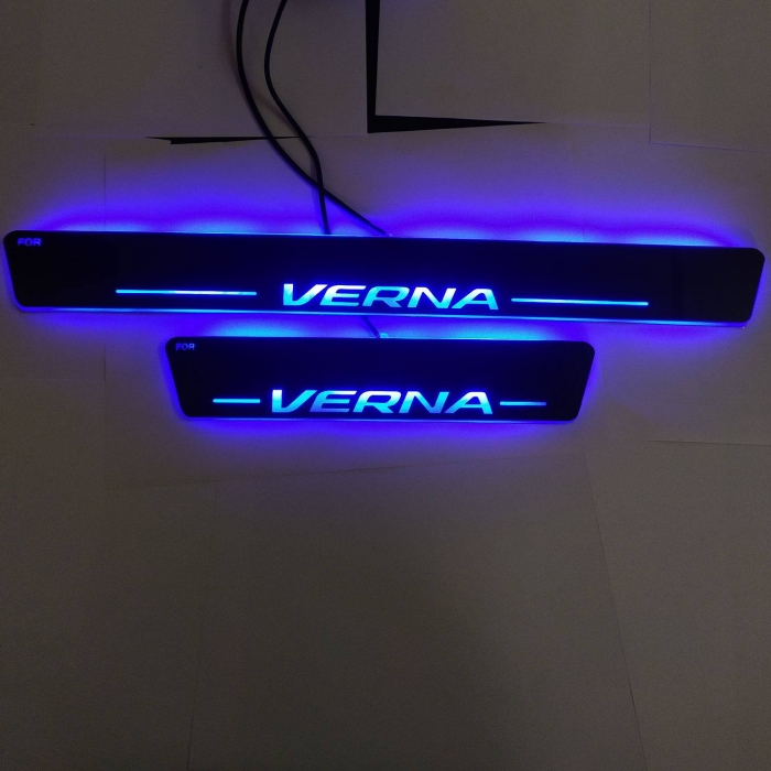 Matrix Moving LED Light Scuff Sill Plate Guards for Hyundai Verna (Set of 4Pcs.)