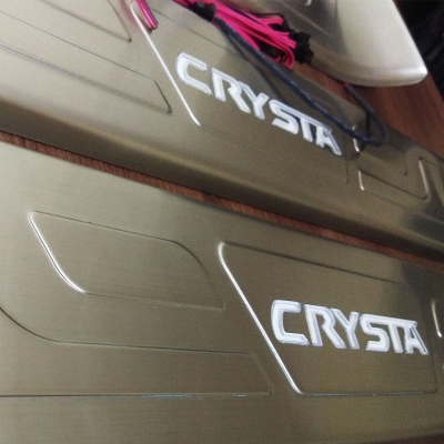 Toyota Innova Crysta 2016 Onwards OEM Door Opening LED Lights Scuff Sill Plate - 4 Pieces Toyota Innova Crysta 2016 Onwards OEM Door Opening LED Lights Scuff Sill Plate - 4 Pieces
