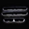 Jeep Compass Door Foot LED Mirror Finish Black Glossy Scuff Sill Plate Guards (Set of 4Pcs.)