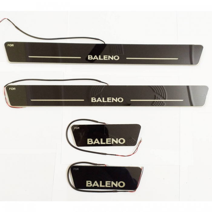 Car Door LED Matrix Moving Light Scuff Sill Plate Guards for Maruti Suzuki Baleno New (Set of 4Pcs.) Car Door LED Matrix Moving Light Scuff Sill Plate Guards for Maruti Suzuki Baleno New (Set of 4Pcs.)